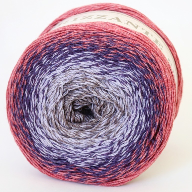 Фриззанте колоре (моток 200 г/680м) для вязания шарфа/шали 50% мериносовая шерсть 50% хлопок